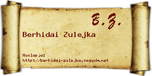 Berhidai Zulejka névjegykártya